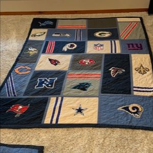 Pottery Barn Teen Twin NFL quilt, sham, and pillow